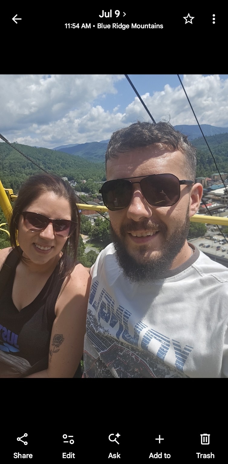 You and me with mountains behind them